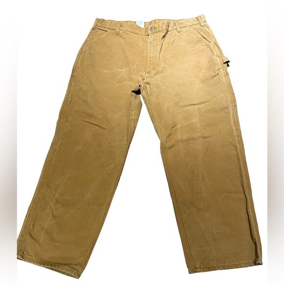 Vintage Carhartt Mens 42 x30 Golden Tan Work Pants Made in the USA - Picture 1 of 4